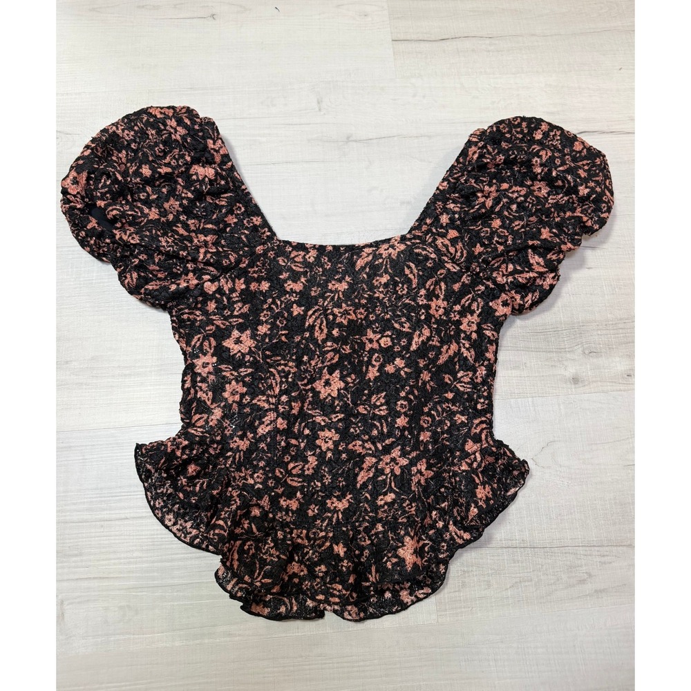 Free People‎ Oh Baby Floral Print Corset Lace Top Size XS - Picture 11 of 14